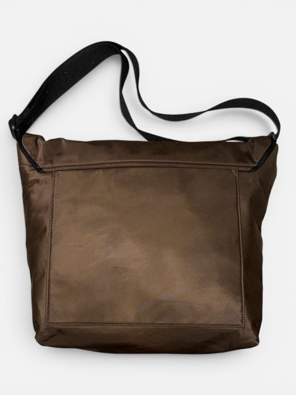 VTG Kate Spade New York Messenger Bag Brown Nylon Crossbody Laptop School Tote - Picture 4 of 10